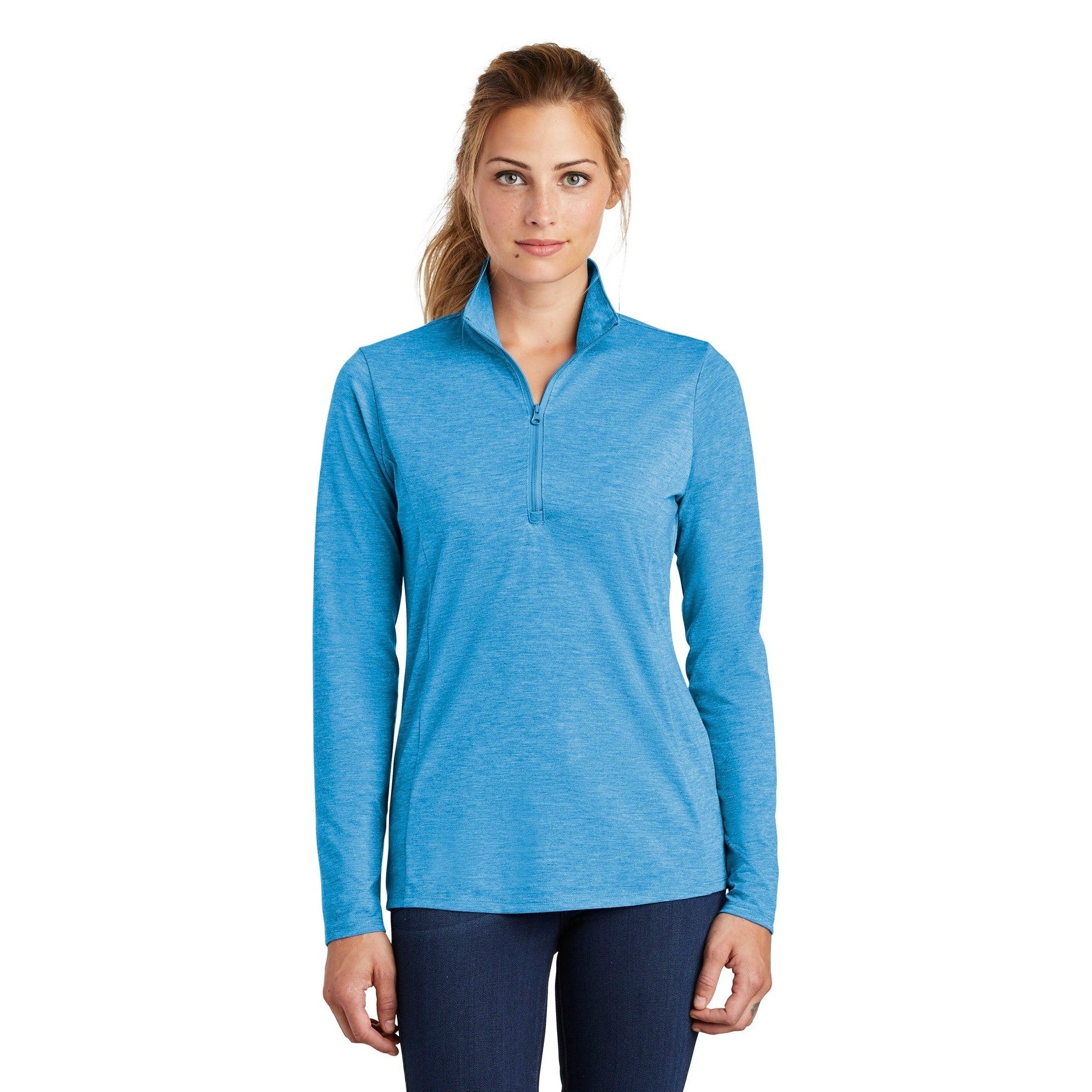 Sport-Tek-Sport-Tek ® Women's PosiCharge ® Tri-Blend Wicking 1/4-Zip Pullover. LST407-MedTech-4